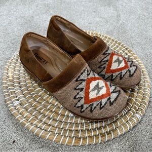 Born Brown and Orange Patterned Mules